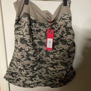 XCVI Wearables ruched  camo pull on skirt